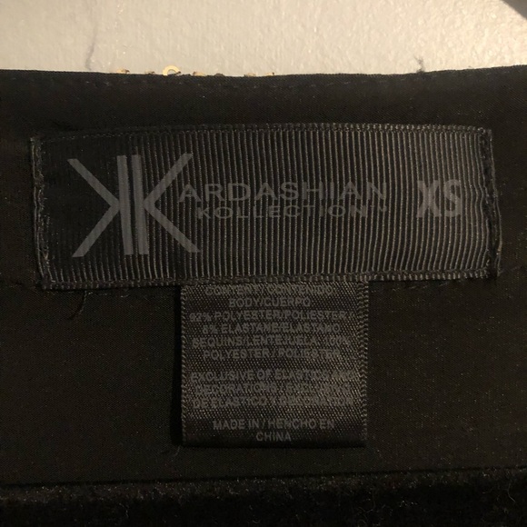 Kardashian Kollection black and gold sequin stretch jumpsuit size XS - Picture 5 of 5